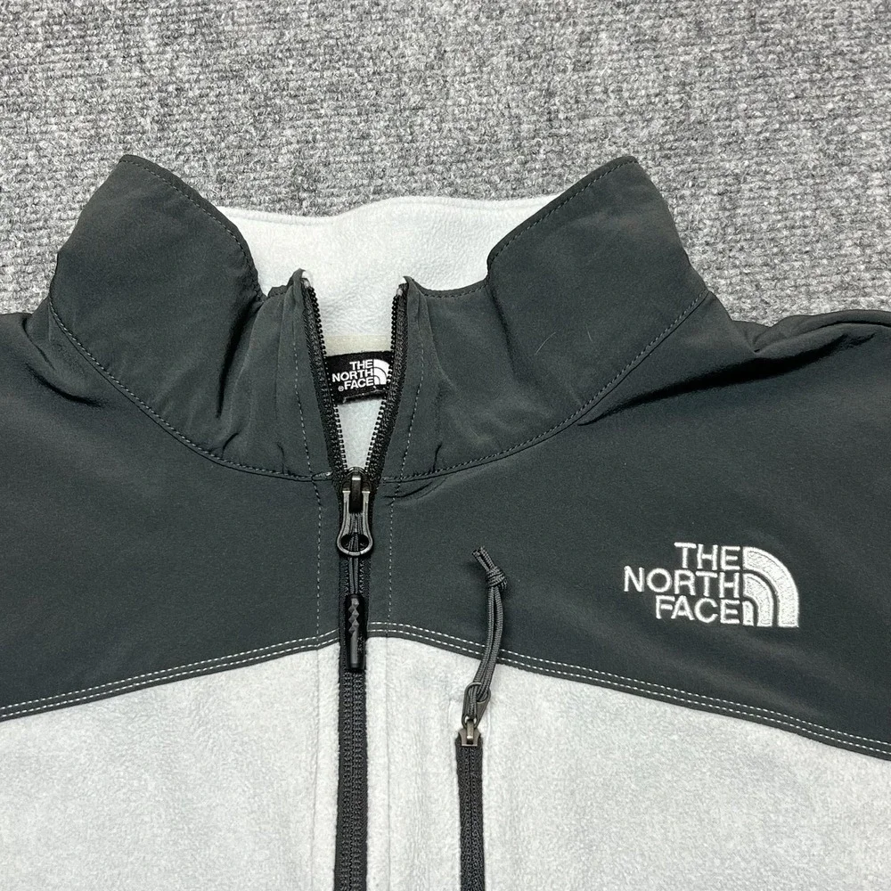 The North Face Jacket Mens L Gray Fleece 1/4 Zip Pullover Windbreaker Outdoor